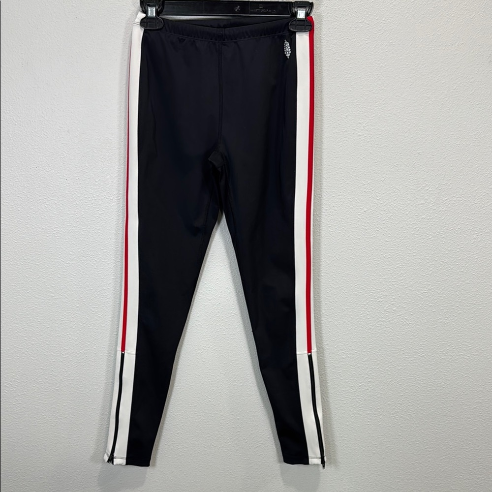 FP Movement Dale leggings  Black‎ Track Pants with Red and White Accents